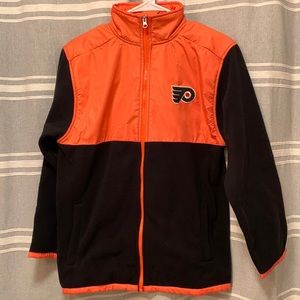 Philadelphia Flyers Zip Up Fleece with Embroidered Logos Front & Back | Kids XL